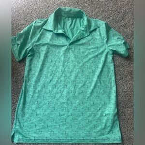 Southern Tide Boys Mint Green Polo with All-Over Golf print